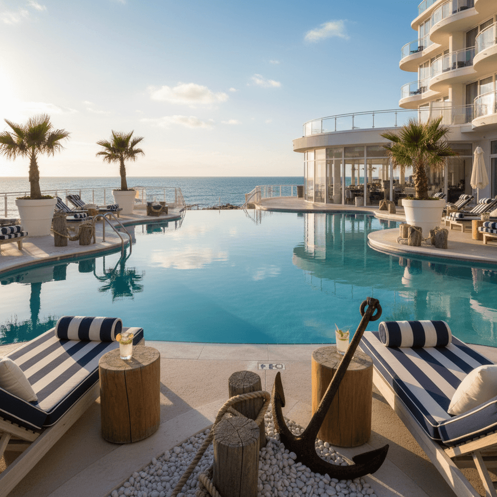 Piscina aquecida do Hotel Ilha da Madeira com ambiente relaxante